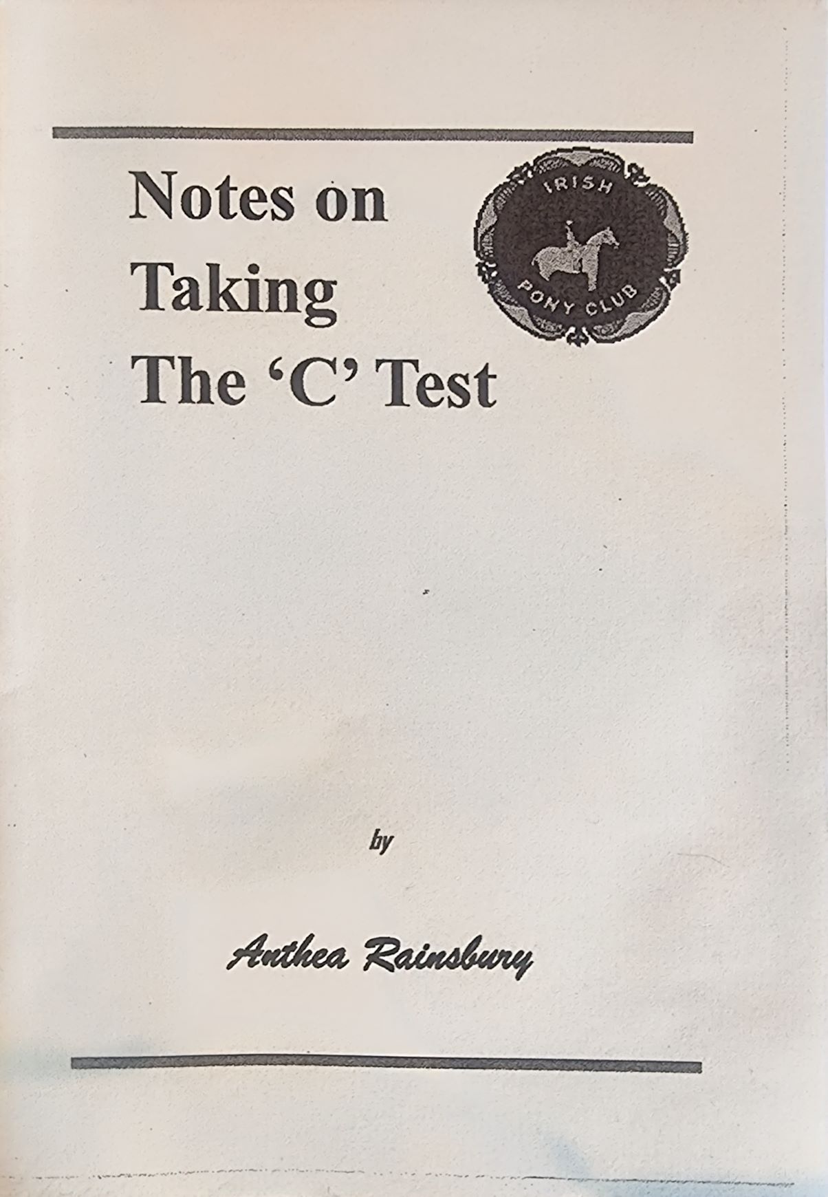 Notes on taking the C Test